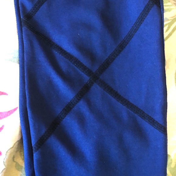 OLYMPIA ACTIVEWEAR size Medium Legging Blue Diamond Embroidered Stripe-Band USA - Picture 8 of 15